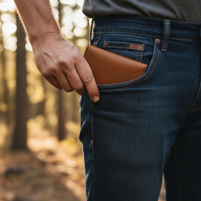 Folding Four-Pocket Leather Wallet